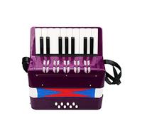 Btuty Accordion 17 Keys 8 Bass Piano Musical Instrument for Beginner Birthday Gift (Purple)