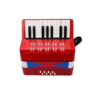 Btuty Accordion 17 Keys 8 Bass Piano Musical Instrument for Beginner Birthday Gift (Red)