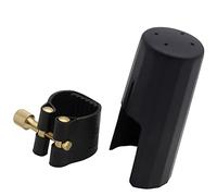 Btuty Alto Sax Ligature and Mouthpiece Cap, Made of Artificial Leather, Durable and Works Well, with Pretty Sound, Designed for Saxophone with Rubber Mouthpiece, Ligature for Ente