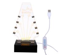 Btuty Guitar Pick Holder Display Stand with LED Base, 3 Color Temperatures & 10 Brightness Levels, Acrylic Guitar Accessories Night Light for Music Lovers, USB Powered, (B)