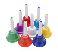 Btuty Set of 8 Bells 8 Note Percussion Instrument Handbell Hand Bell Metal Colorful Musical