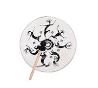 Btuty Shaman Drum Hand Drum for Adults Frame with Cowhide Drumhead Beech Wood Frame for Music Accompaniment Chanting Dance Performances (14 Inch)