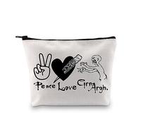 BTVS TV Show Inspired Gift GRR Argh Makeup Bag Buffy Fan Jewelry BTVS Merchandise Vampire Makeup Zipper Pouch (Peace Love GRR Argh ku)