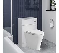 BTW Back to Wall Toilet Pan Concealed Cistern Unit 500mm Soft Close Seat White
