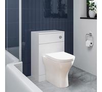 BTW Back to Wall Toilet Pan Concealed Cistern Unit 500mm Soft Close Seat White