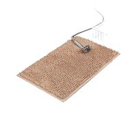 BTWYU Bath Mat,Shower Mat Solid Color Plush Pet Mat Cat Dog Sleep Seat Cushion Bathroom Soft Absorbent Skidproof Carpet(Khaki,40x60cm)