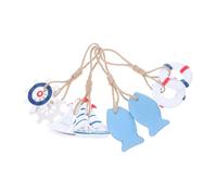 BTWYU Fish Tank Ornament,Fish Tank 4Pcs Style Decorative Miniature Fishnet Accessories Lifebuoy Ornaments Nautical Boat Steering Wheel and Anchor Wall Art Decor for Home and Aquarium