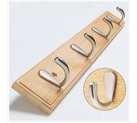 BTWYU Wall Hooks Coat Rack Wall Mounted, 4/5/6/7/8 Hooks for Hanging Coats, Metal Hook Rack Rail(Light Brown,86.8 * 6cm/34.2 * 2.4in)