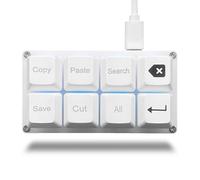 BTXETUEL Copy Paste Search Backspace Save Cut All Enter 8-Key Keyboard SayoDevice One Handed OSU Keypad Programmable Mechanical Shortcut Macro Keyboard for Working and Gaming (White)