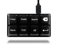 BTXETUEL Copy Paste Search Backspace Save Cut All Enter 8-Key Keyboard SayoDevice One Handed OSU Keypad Programmable Mechanical Shortcut Macro Keyboard for Working and Gaming (Black)