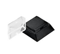 BTXETUEL Instantly Custom Double-Layer Keycaps with Transparent Cover Cap for DIY Removable Stickers or Scraps of Paper Compatible with Cherry MX Switches (12Pcs-Black Botton)