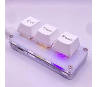 BTXETUEL Mini 3-Key Cut Copy Paste Keyboard Ctrl X C V Shortcut One-Handed RGB Macro Pad for Gaming and Working - Mechanical OSU Keypad, Programmable (White)