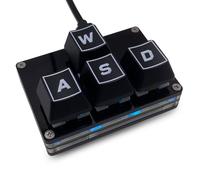 BTXETUEL Mini 4-Key Keypad WASD Arrow Key Keycaps Keyboard One-Handed Mechanical Gaming Keypad Programmable USB-C Customized Keyboard for Working or Gaming (Black, WASD Keycaps)