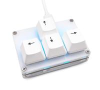 BTXETUEL Mini 4-Key WASD Arrow Keycaps Keyboard One-Handed Mechanical Gaming Pad Programmable USB-C Customized for Work or Play (White, Arrow Keycaps 2)
