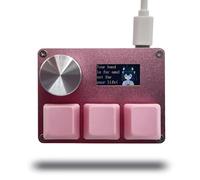 BTXETUEL SayoDevice O3C OSU Keyboard, Quick Release with Hall Switch, Magnetic Linear Switch, Button and Screen, Copy Paste, Shotcut, Macro Hotswap Mini, Pink