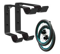 BTXKQTH 2 Pack Bike Wheel Rack Garage Wall Mount, Carbon Steel Storage Hook, Spare Bike Wheel Hangers for Garage, Indoor Vertical Bike Holder, Double Bike Wheel Spare Tire Rack, Easy to Install