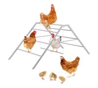 BTY Chicken Perch with Swing Metal Chicken Roosting Bar Chicken Roosting Ladder for Backyard Poultry, Chicken Coop, Farm, Fit for 10-12 Chickens, Grey