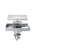 BTYKUYOO 1PC 15x15cm Floor Drain Bathroom Hidden Brass Chrome Plated Ceramic Tile Sanitary Drain Pipe Can Be Inserted(Gris)