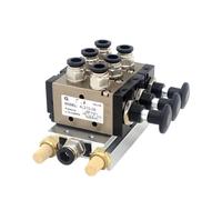 BTYKUYOO 4L210-08 4R210-08 Manual Valve 2 Way 5 Position Push and Pull Pneumatic Switch of Directional Combination Manifold 1Pcs(6mm in 4mm Out,8 Stations)