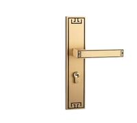 BTYKUYOO Chinese Style Indoor Pure Copper Door Lock Household Silent Bedroom Door Handle All Copper Magnetic Room Door Lock(Bronze brushed magnetic)