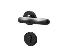 BTYKUYOO Golden Door Lock Indoor Bedroom Wooden Door Modern Magnetic Silent Room Door Lock Home Door Handle Split Lock(Black magnetic)