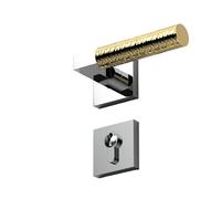 BTYKUYOO Pure Copper Indoor Retro Hammer Door Lock Bedroom Split Handle Lock Silent Magnetic Wooden Door Handle(Bright Silver Golden Magnetic)