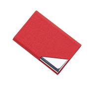 BTYQKZVPM Aluminum Card case, Father's Day Gift, Business Card Case PU Leather Stainless Steel Box Cover Credit Men Business(Red)