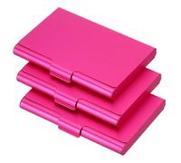 BTYQKZVPM Aluminum Card case， Father's Day Gift， Business Card Holder 3Pcs 93x60x16mm Multicolor Business Card(Rose Red)
