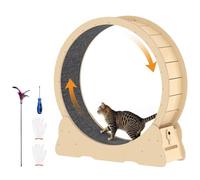 BTYQKZVPM Cat exercise wheel cat treadmill, Cat Exercise Wheel 43.3 inch Detachable Carpet Runway Wooden Black(Wooden)