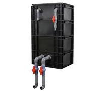 BTYQKZVPM Turnover Box Filter Drip Box, Turnover Box Filter For Aquarium And Pond, 2/3/4 Tiers, Black, Multiple Sizes(15.75x11.81x26.77in/40x30x68CM)