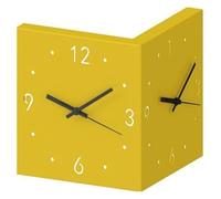 BTYQKZVPM Wall decor 3d, Corner Wall Clock with LED Light, Sensor Double-Sided(Yellow)