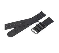 BTYSEQ 20mm 22mm 24mm Extended Straps For Men Women Canvas Bracelet Three Section Watch Band Heavy Metal Buckle Accessories, Black, 20mm