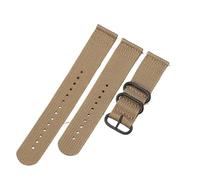 BTYSEQ 20mm 22mm 24mm Extended Straps For Men Women Canvas Bracelet Three Section Watch Band Heavy Metal Buckle Accessories, Khaki, 20mm