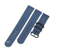 BTYSEQ 20mm 22mm 24mm Extended Straps For Men Women Canvas Bracelet Three Section Watch Band Heavy Metal Buckle Accessories(Royal blue,24mm)