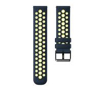 BTYSEQ 22mm Hole Pattern Strap Compatible With 6 Air Cushion Silicone Watchband Sweatproof Wristband For GTR4/Balance(Navy-Yellow,Bip 6)