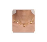 Btysun Bubble Letter Necklace Gold, Initial Necklace for Women Teen Girls Gifts Trendy Stuff 14k Gold Balloon Bubble Necklace Letter A-Z Birthday Christmas Jewelry for Mom Girlfriend Sister Daughter