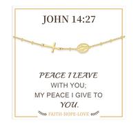 Btysun Christian Gifts for Women, Gold Cross Bracelet for Women Confirmation Gifts for Teenage Girls Baptism Religious Bracelet Faith Bible Verse Jewelry, Coloful - 16.5+5, Metal, no gemstone