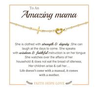 Btysun Christian Gifts for Women, Gold Cross Bracelet for Women Confirmation Gifts for Teenage Girls Baptism Religious Bracelet Faith Bible Verse Jewelry, 16.5+5, Metal, no gemstone