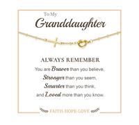 Btysun Christian Gifts for Women, Gold Cross Bracelet for Women Confirmation Gifts for Teenage Girls Baptism Religious Bracelet Faith Bible Verse Jewelry, 16.5+5, Metal, no gemstone