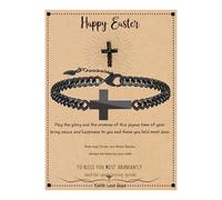 Btysun Cross Bracelet for Men, Cuban Link Chain for Men Stocking Stuffers for Teens Bible Verse Christian Gifts Religious Catholic Faith Based Gifts Baptism Confirmation Jewelry, 7.5 Inch, Stainless