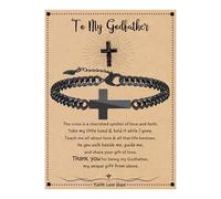 Btysun Cross Bracelet for Men, Cuban Link Chain for Men Stocking Stuffers for Teens Bible Verse Christian Gifts Religious Catholic Faith Based Gifts Baptism Confirmation Jewelry, 7.5 Inch, Stainless