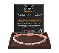 Btysun Graduation Gifts for Her Morse Code Bracelets for Women Class of 2025 Gifts High School Graduation Gift Adjustable Bracelets for Teens Inspirational Birthday Christmas Jewelry