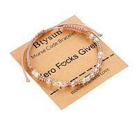 Btysun Morse Code Bracelets for Women Christmas Gift Stocking Stuffers for Teens Pink Braided Bracelets Inspirational Best Friend Birthday Gifts for Her High School Graduation Gifts for Her 2025 Mom