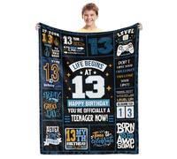 BTZO 13th Birthday Gifts for Boys,13th Birthday Gift Ideas for 13 Year Old Boys,Black 13th Birthday Decorations Throw Blanket for Teen Son Grandson Nephew