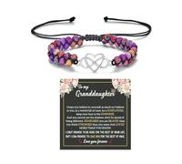 BTZY for My Granddaughter “You are Always in Mine Beads“ Bracelet, Natural Emperor Jasper Stone Beaded Wrap Bracelet Duoble Layer for Mind Peace,Bracelet for Granddaughter, Adjustable, Stone, no