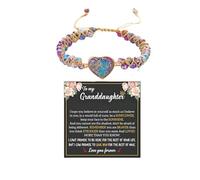 BTZY for My Granddaughter “You are Always in Mine Beads“ Bracelet, Natural Emperor Jasper Stone Beaded Wrap Bracelet Duoble Layer for Mind Peace,Bracelet for Granddaughter, Adjustable, Stone, no