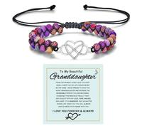 BTZY for My Granddaughter “You are Always in Mine Beads“ Bracelet, Natural Emperor Jasper Stone Beaded Wrap Bracelet Duoble Layer for Mind Peace,Bracelet for Granddaughter, Adjustable, Stone, no