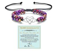 BTZY for My Granddaughter “You are Always in Mine Beads“ Bracelet, Natural Emperor Jasper Stone Beaded Wrap Bracelet Duoble Layer for Mind Peace,Bracelet for Granddaughter, Adjustable, Stone, no