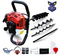 Bu-Ko 52Cc 2Stroke Petrol Earth Auger Fence Post Ground Hole Borrer Digger 3Hp V-Type 3 Drill Bits Diameter 100,150,200mm