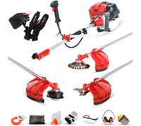 BU-KO 52cc 3-in-1 Petrol Garden Strimmer with 3 Attachments: Nylon Trimmer, 3-Tooth Brush Cutter, 200mm Steel Wire Head - 3HP
